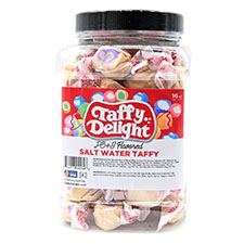 Taffy Delight PB&J Flavored Salt Water Taffy 16oz Jar 